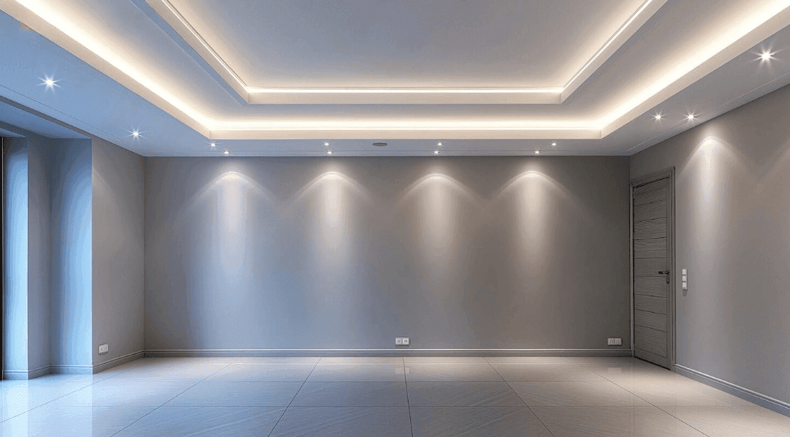 Sanca iluminada em drywall com luz indireta